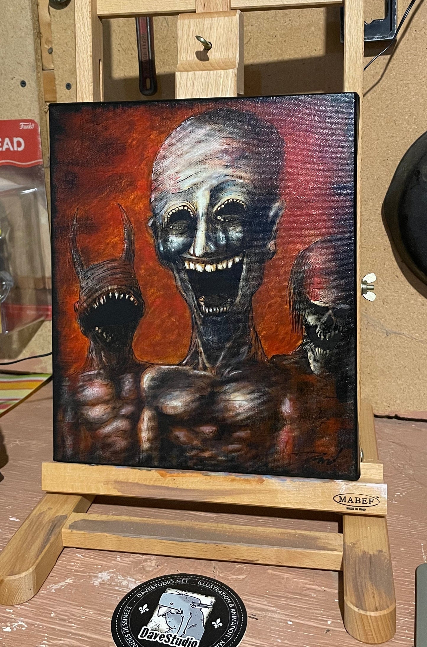 Peinture originale "3 Mangeurs d'âmes" par David Therrien