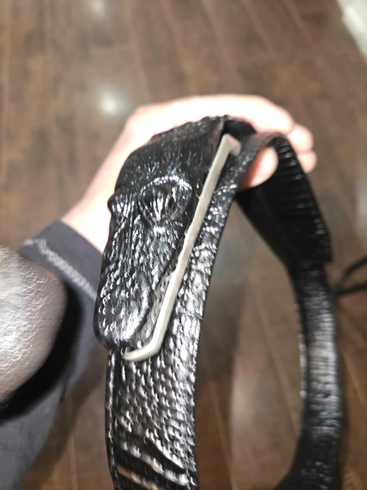 Ceinture en peau de crocodile