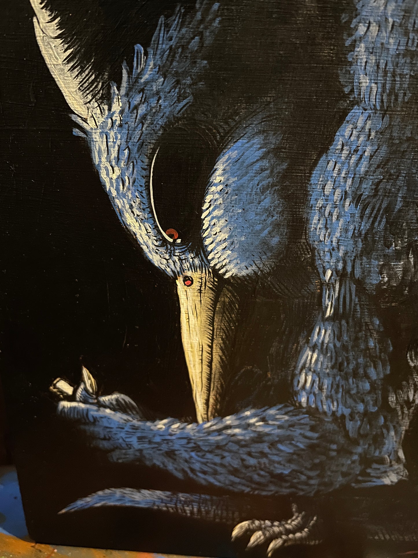 Peinture originale "La chute de Twitter" par David Therrien
