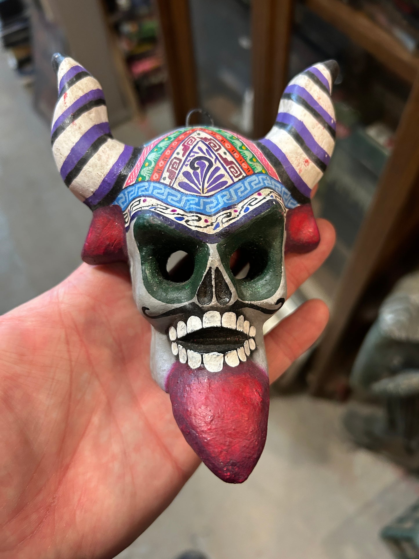 Petite décoration murale en plâtre petit démon style mexicain