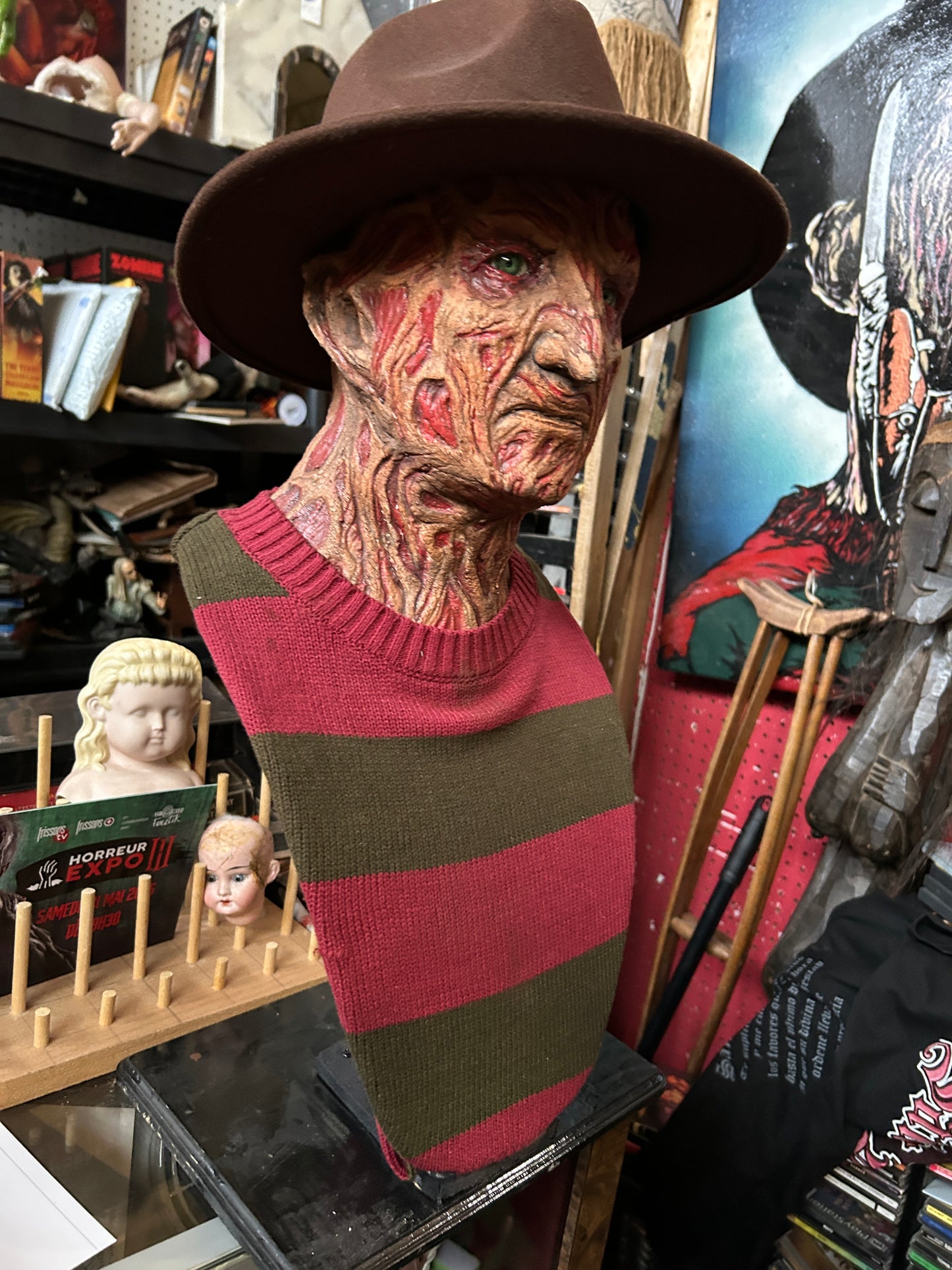 Buste de Freddy Krueger créé par un artiste