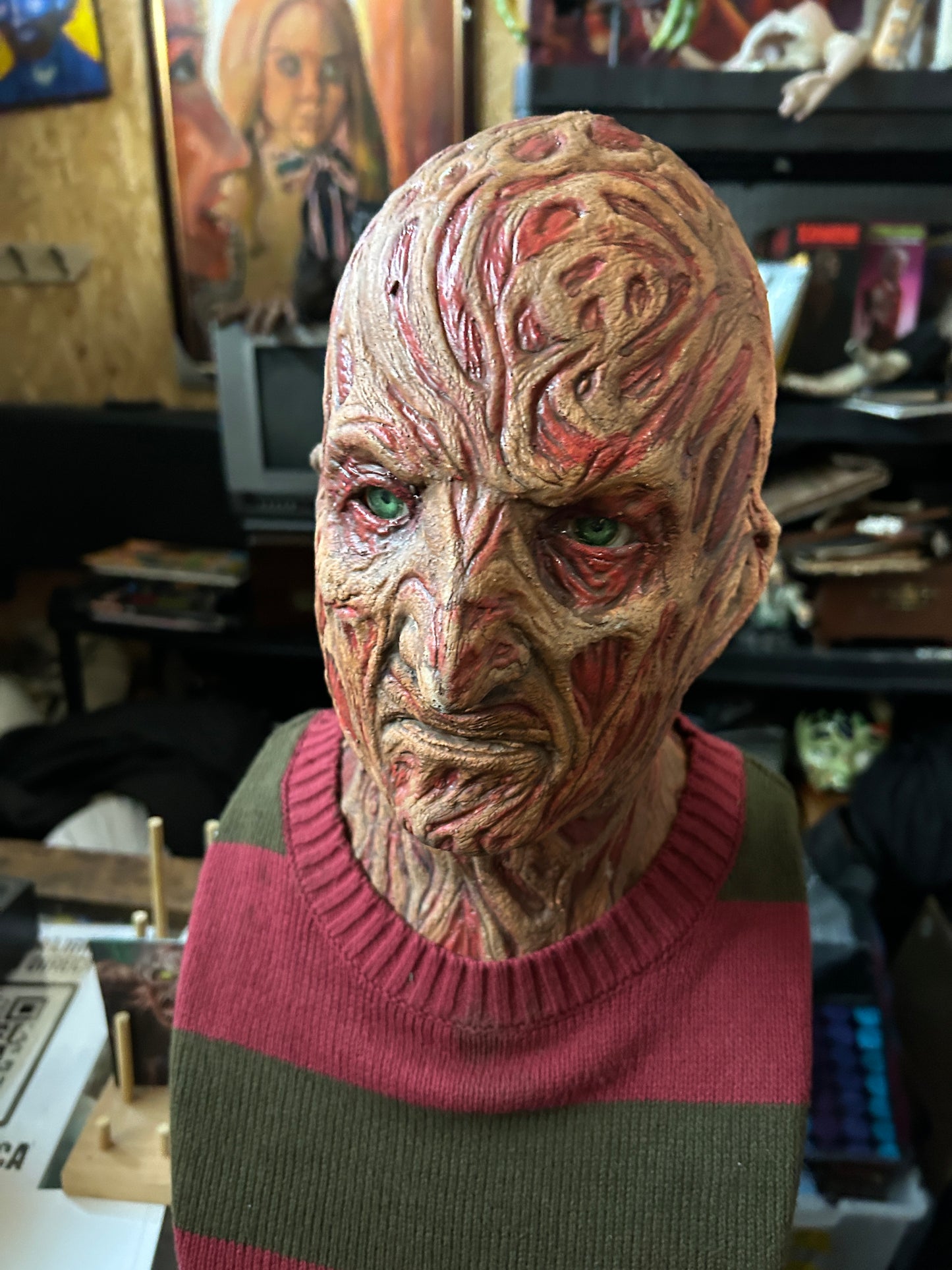 Buste de Freddy Krueger créé par un artiste