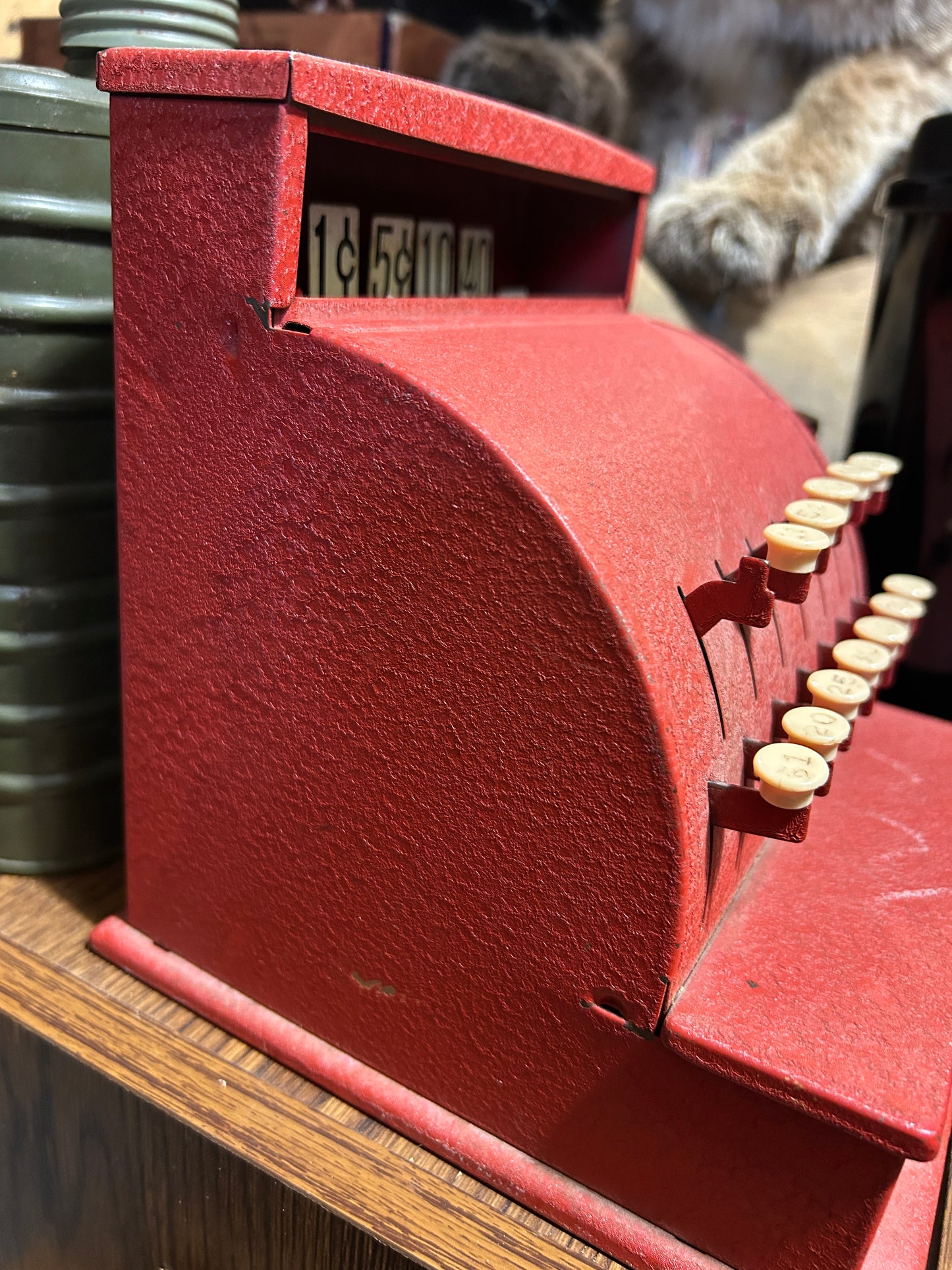 Caisse enregistreuse jouet en métal ( vers 1950 ) Tom Thumb