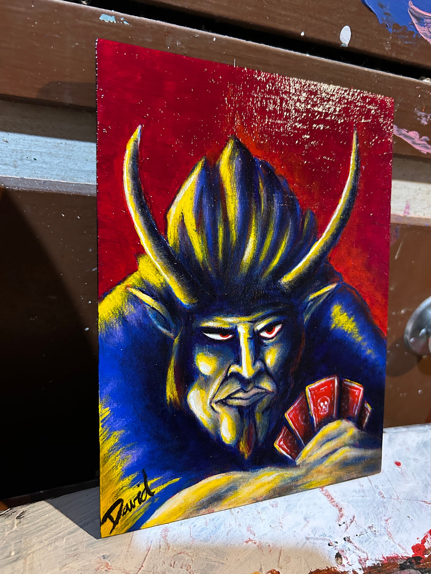 Peinture originale "Poker face" par David Therrien