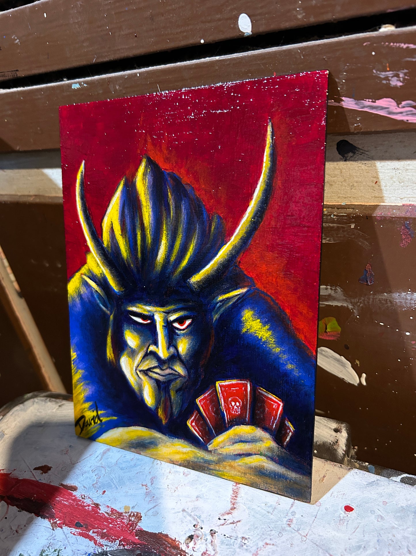 Peinture originale "Poker face" par David Therrien
