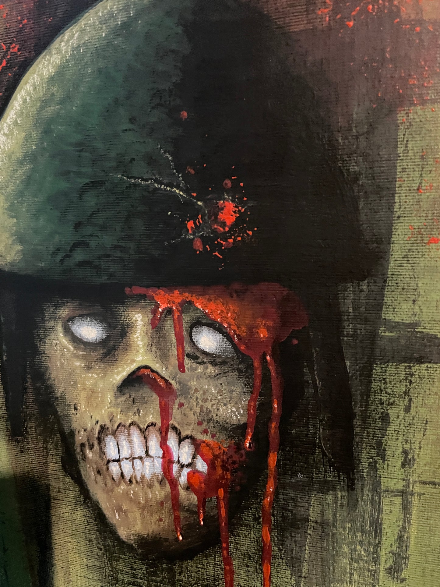 Peinture originale 16X20 "La guerre" par David Therrien.