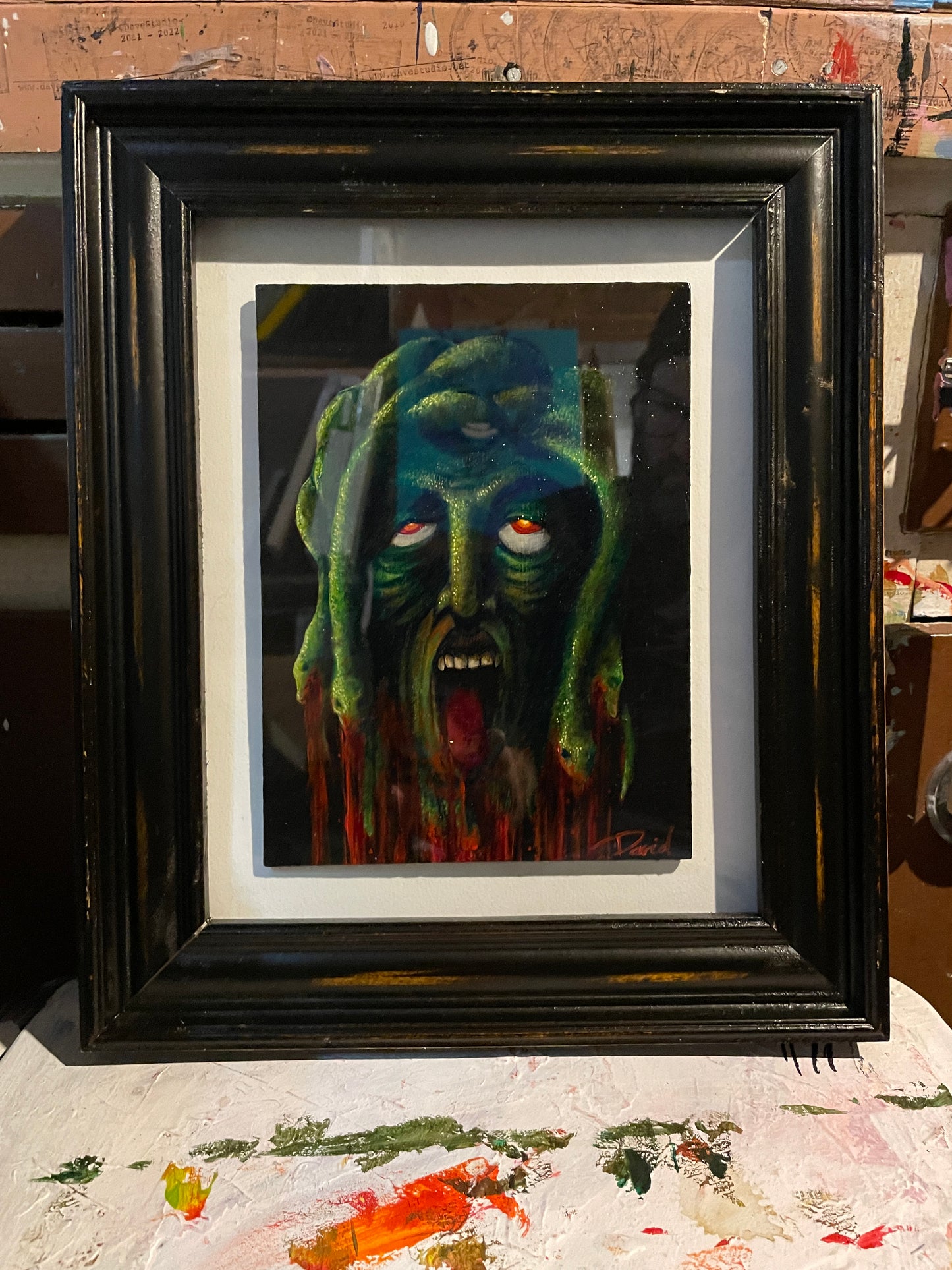 Peinture originale "Tête de Méduse, la gorgone" par David Therrien
