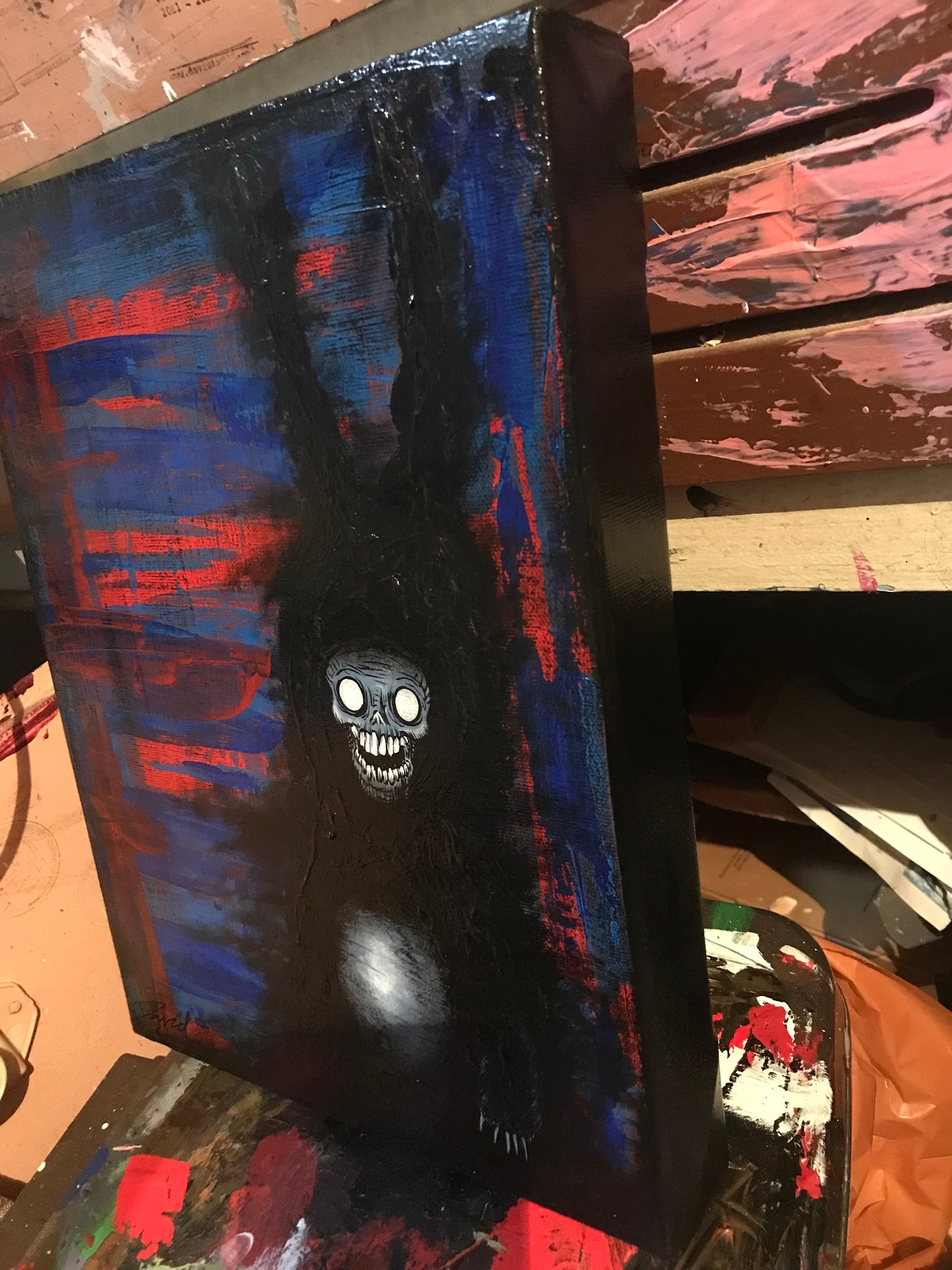 Peinture originale lapin démoniaque par David Therrien