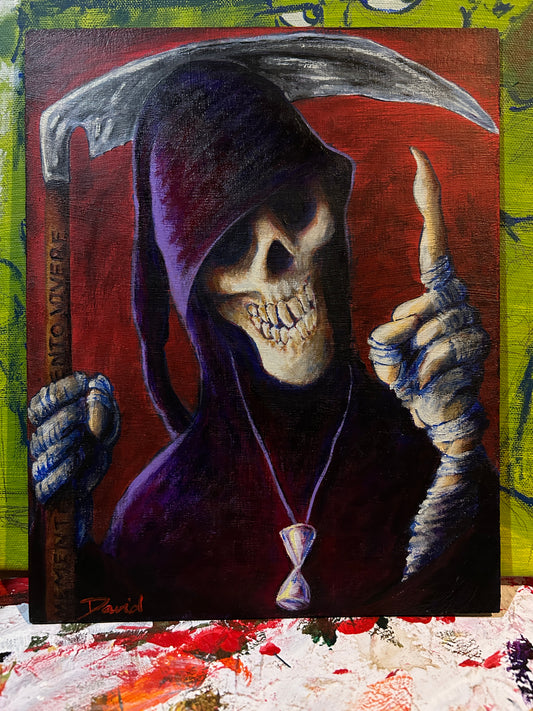 Peinture originale "Memento mori, memento vivere" par David Therrien.
