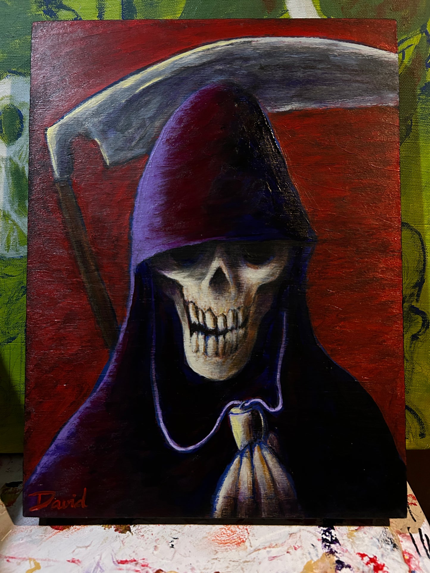 Peinture originale "Memento vivere" par David Therrien.