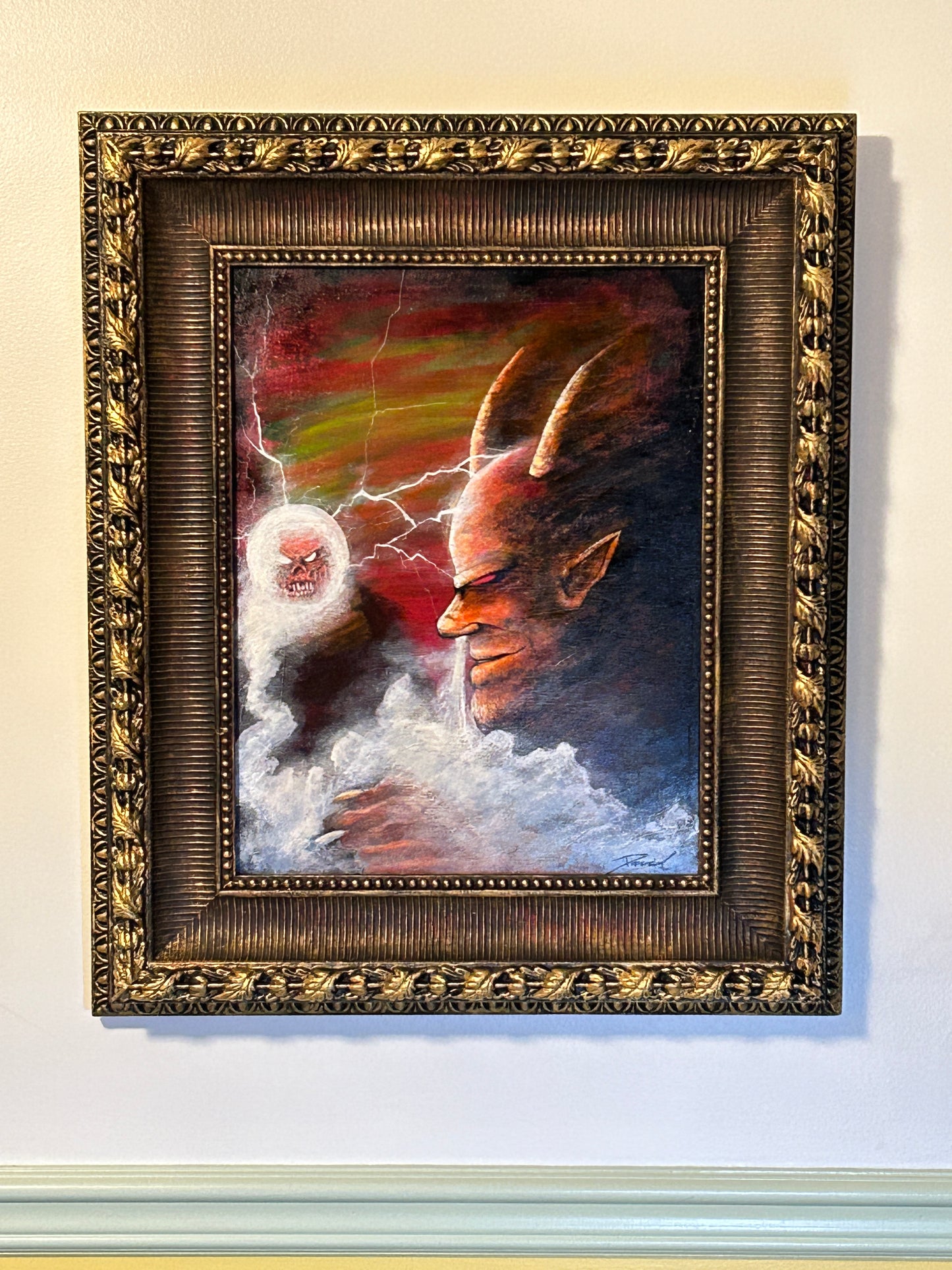 Peinture originale 14X18 "Et la lumière fût" par David Therrien