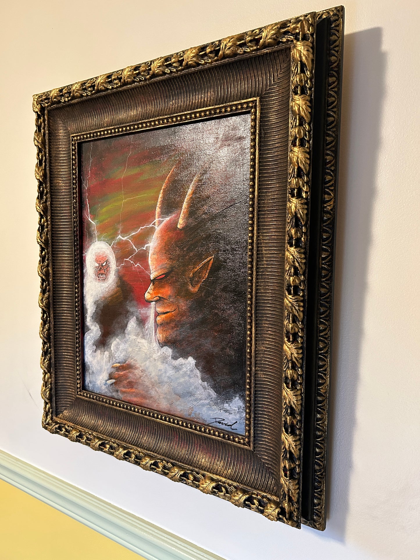 Peinture originale 14X18 "Et la lumière fût" par David Therrien