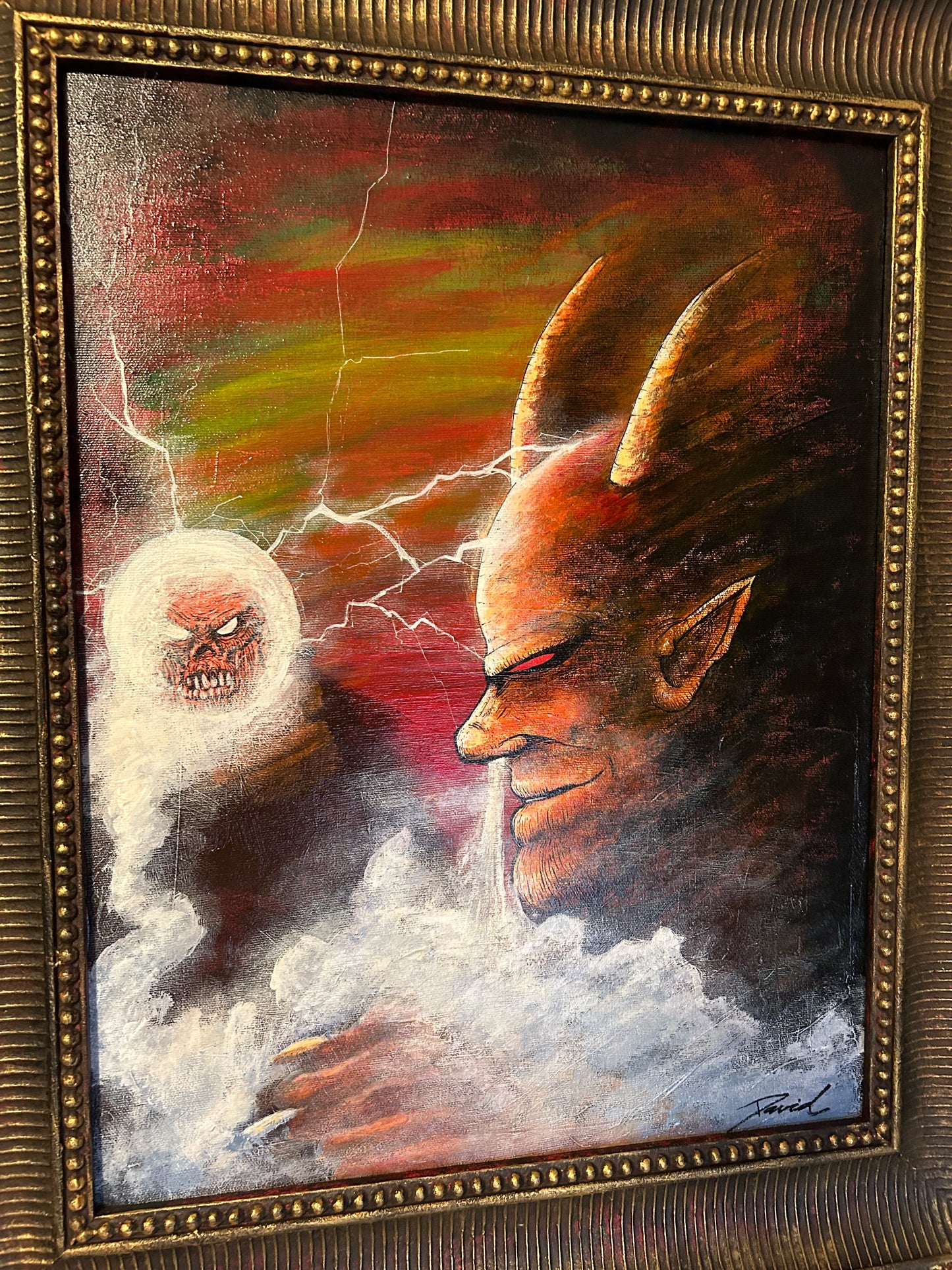 Peinture originale 14X18 "Et la lumière fût" par David Therrien