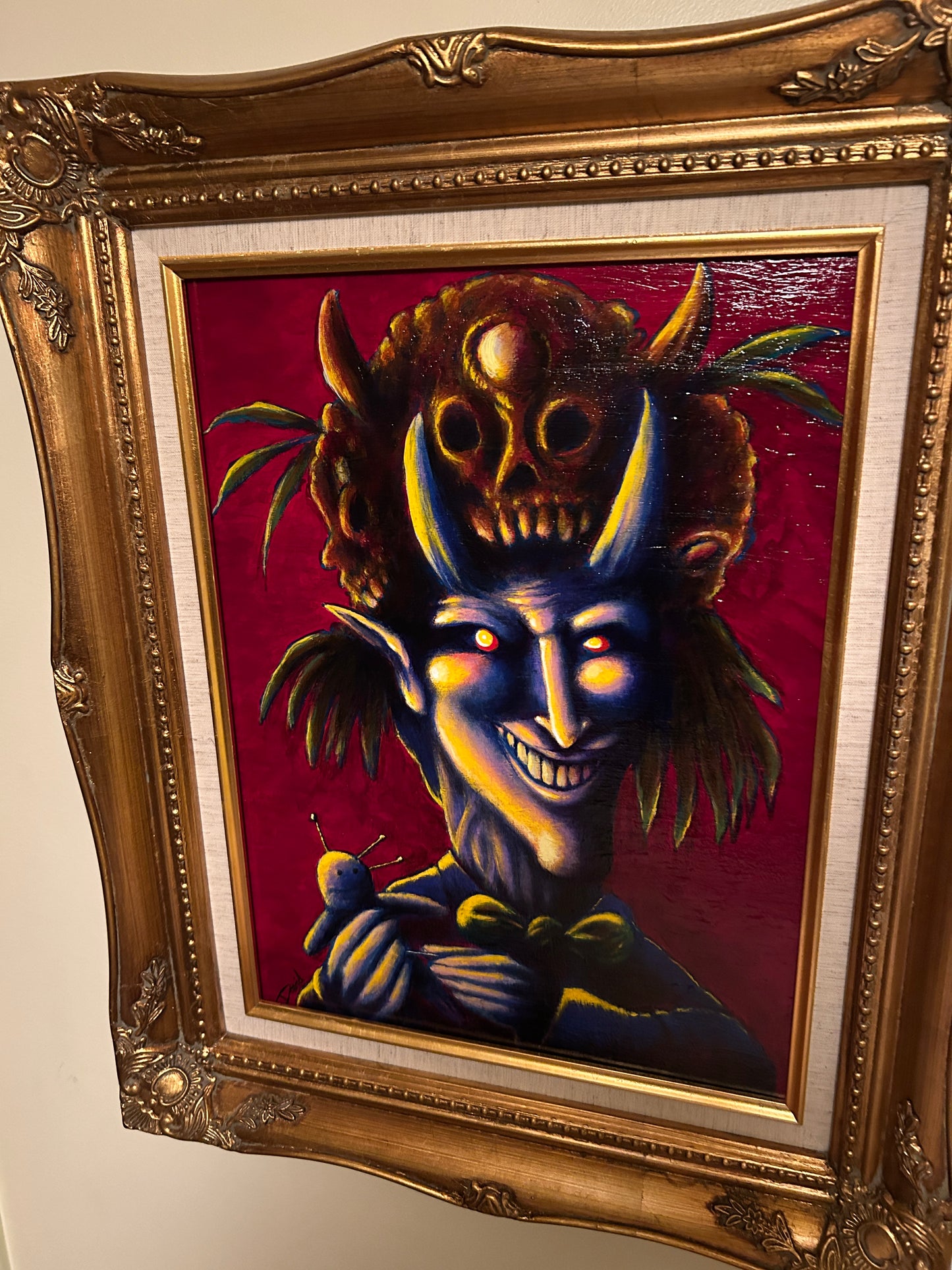 Peinture originale "Le démon qui essaie le voodoo" par David Therrien