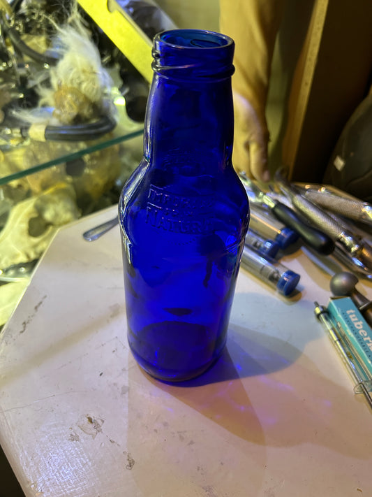 Bouteille Médicale Ancienne Bleu Cobalt