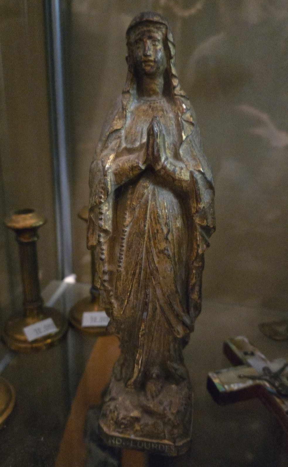 Statuette de la Vierge Marie en métal