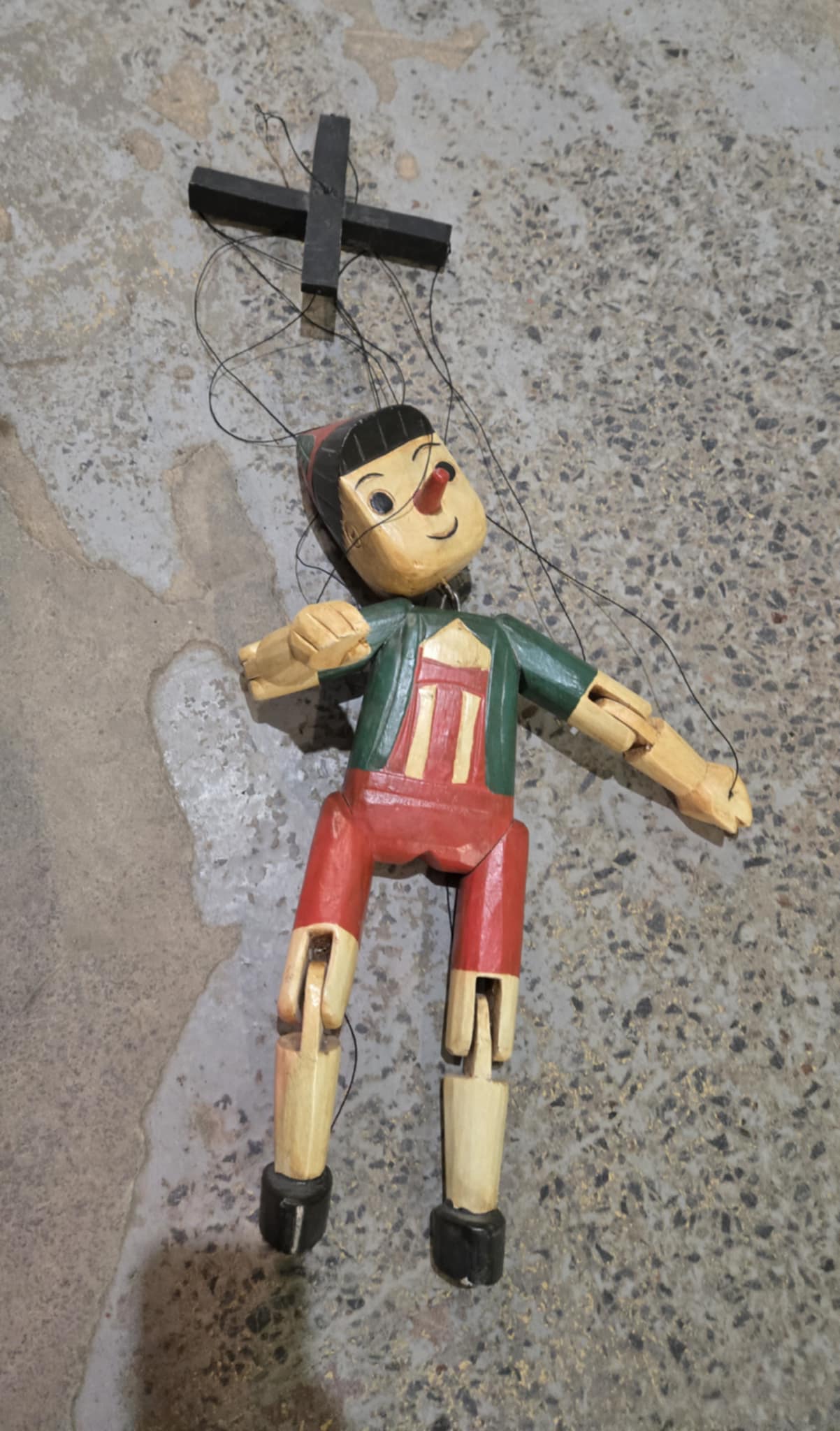 Marionnette vintage en bois Pinocchio