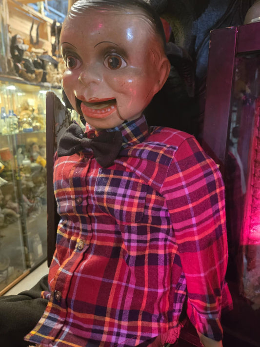 Grande marionnette ventriloque antique à corde