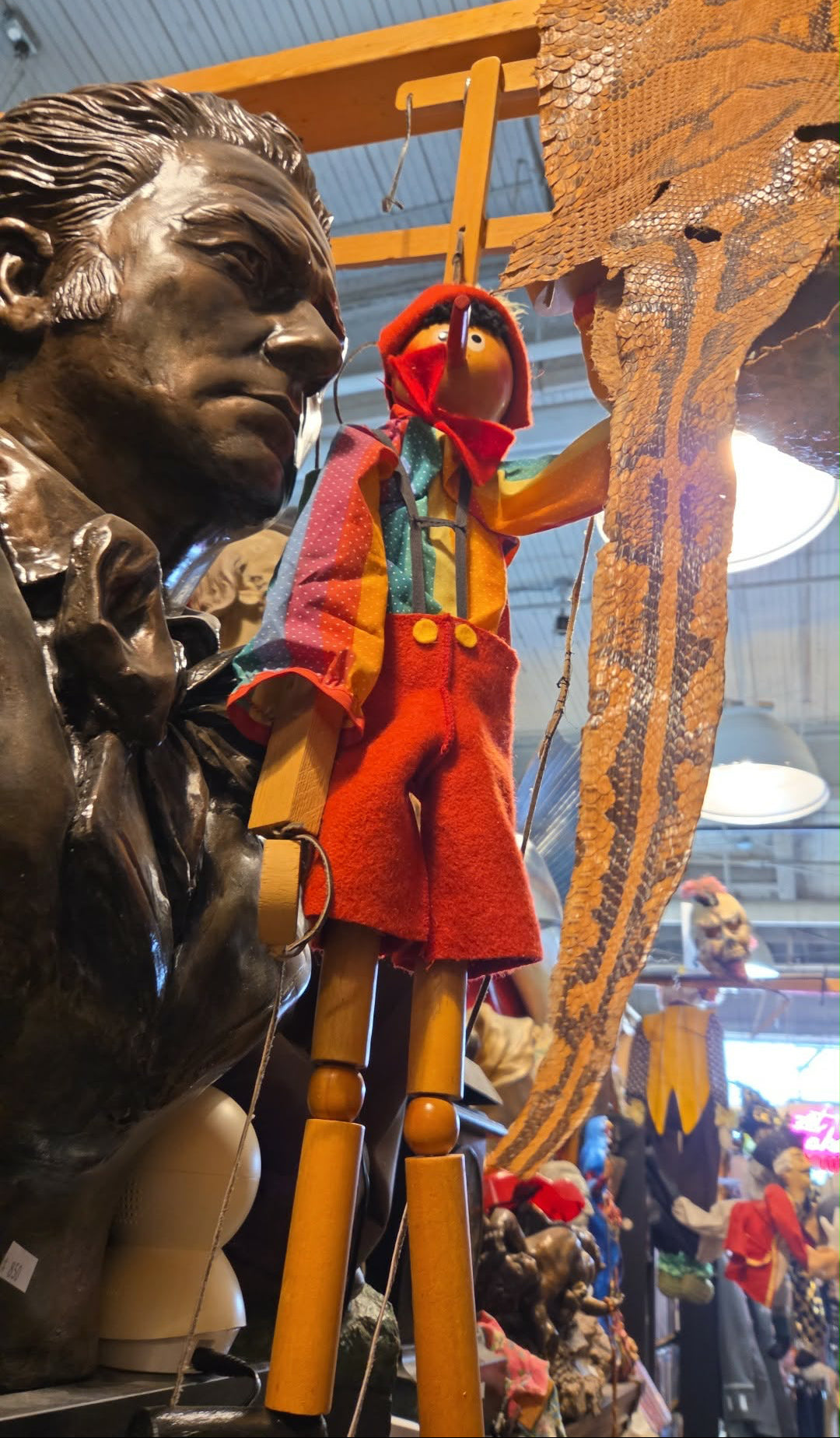 Marionnette Pinocchio vintage en bois