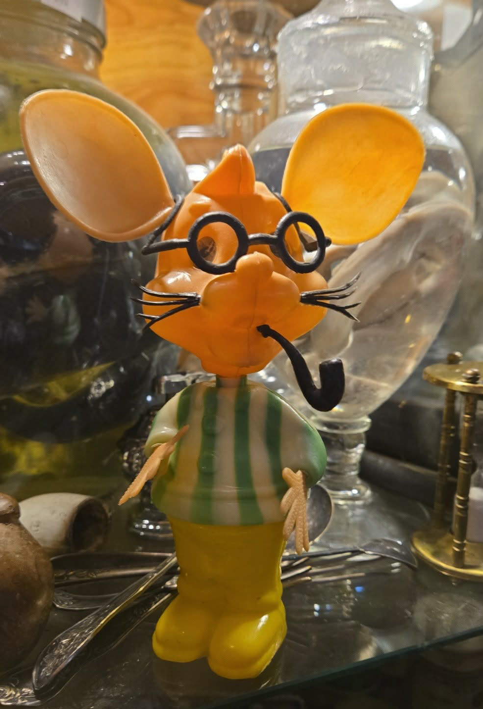 Figurine souris vintage Topo Gigio Ed Sullivan Show vers 1960.