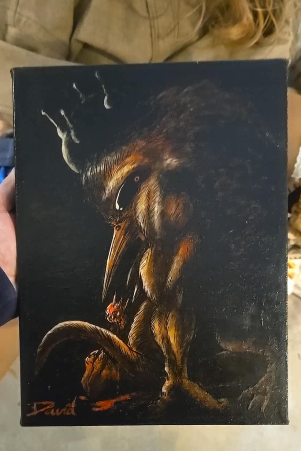 Peinture originale "Prince des Ténèbres à la Bosch" par David Therrien