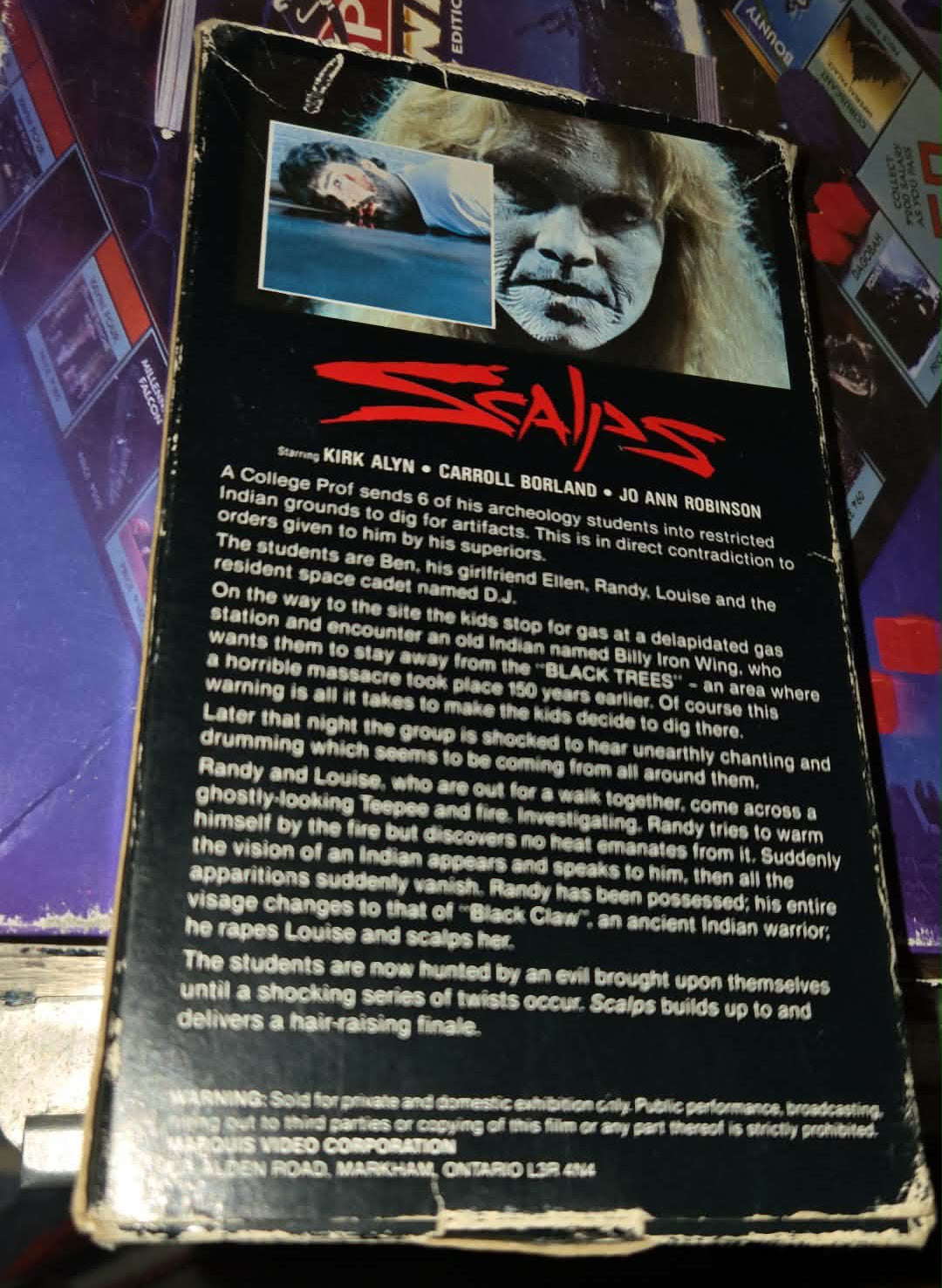 Film VHS Scalps de 1983