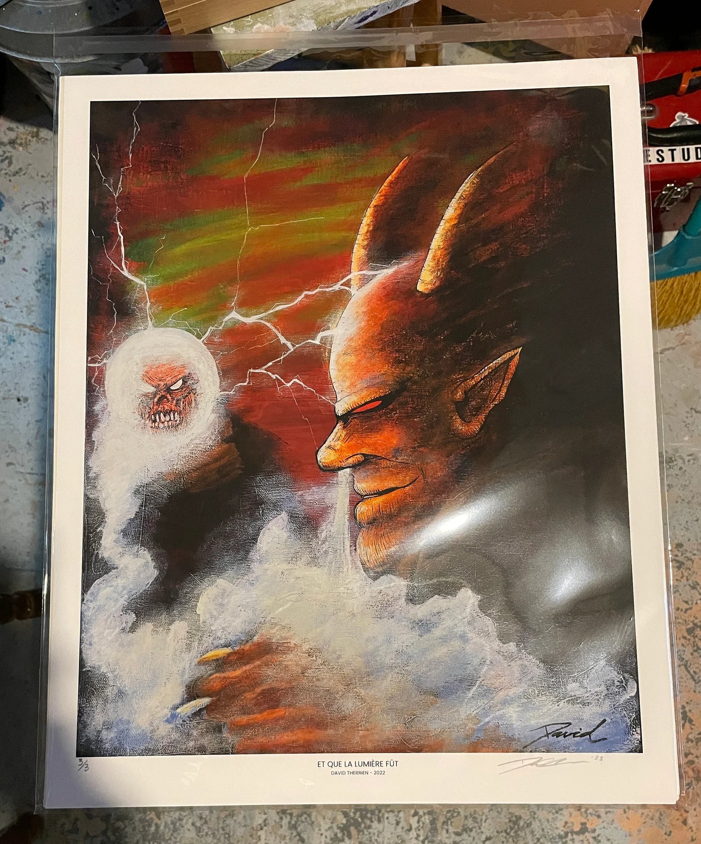 Reproduction de peinture originale "Et la lumière fût" par David Therrien.