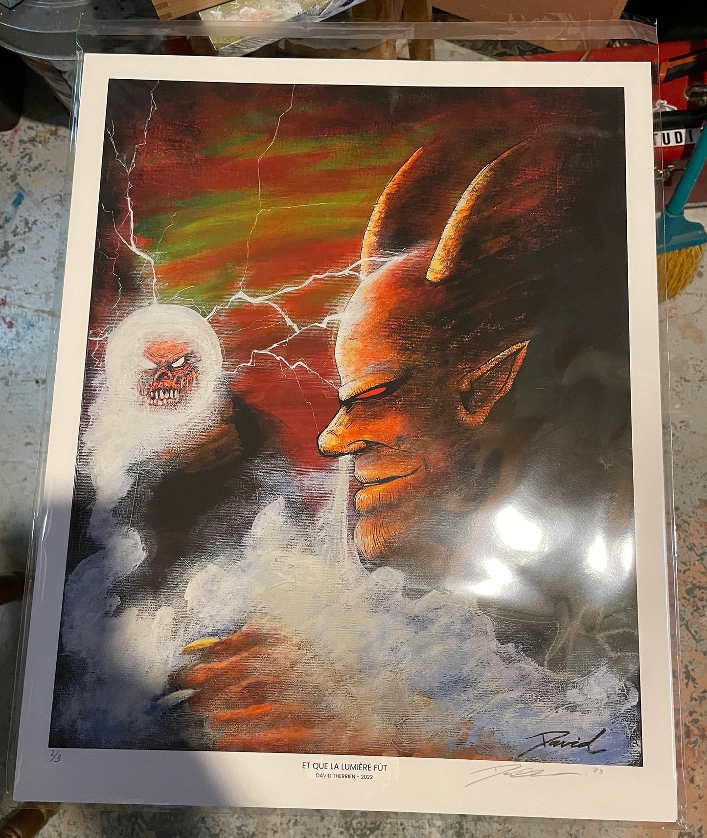 Reproduction de peinture originale "Et la lumière fût" par David Therrien.