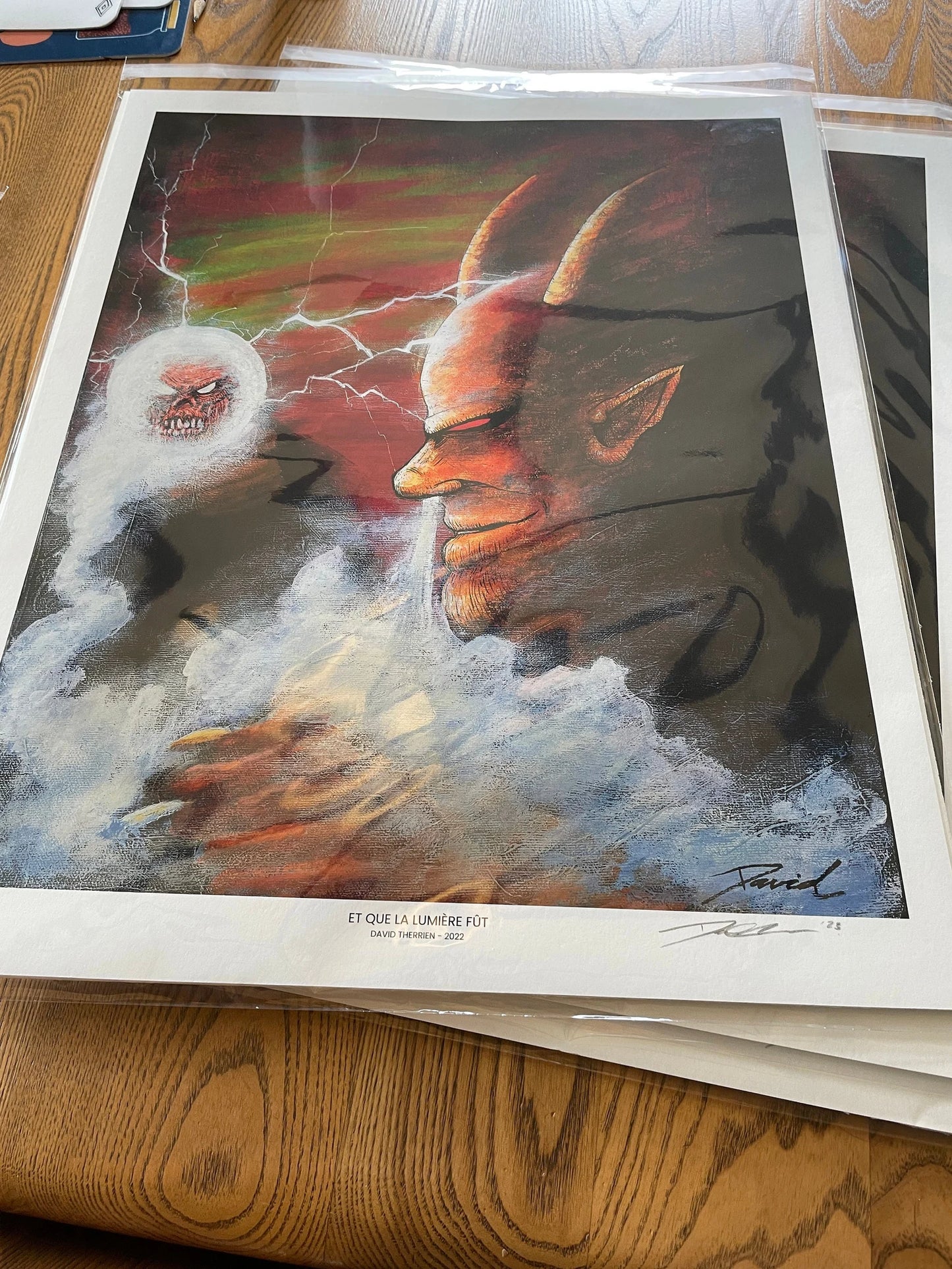 Reproduction de peinture originale "Et la lumière fût" par David Therrien.