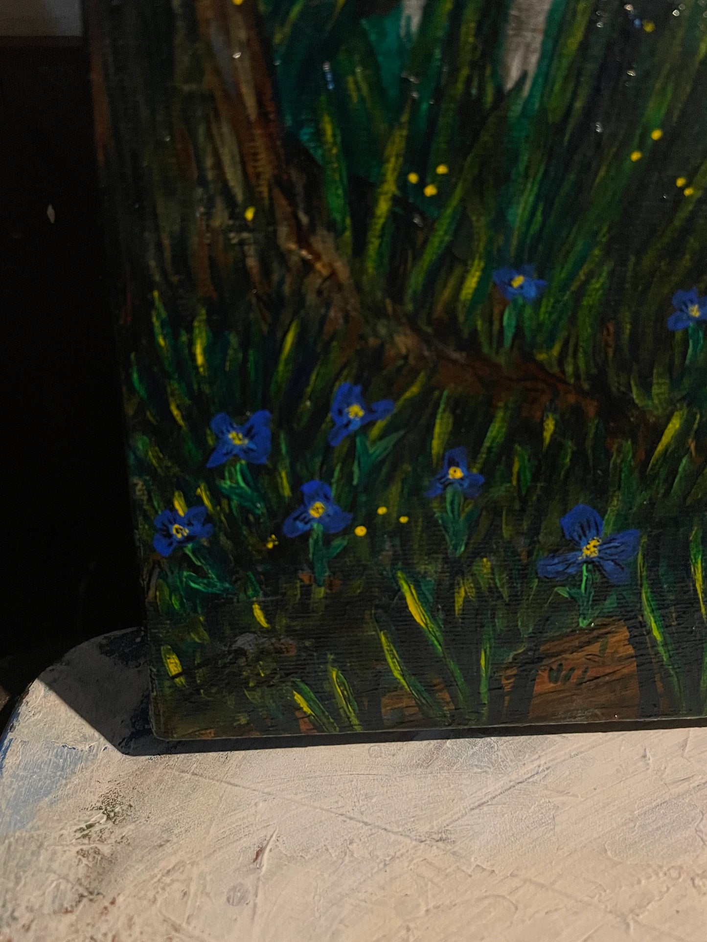 Peinture originale "Gnomes en forêt" par David Therrien