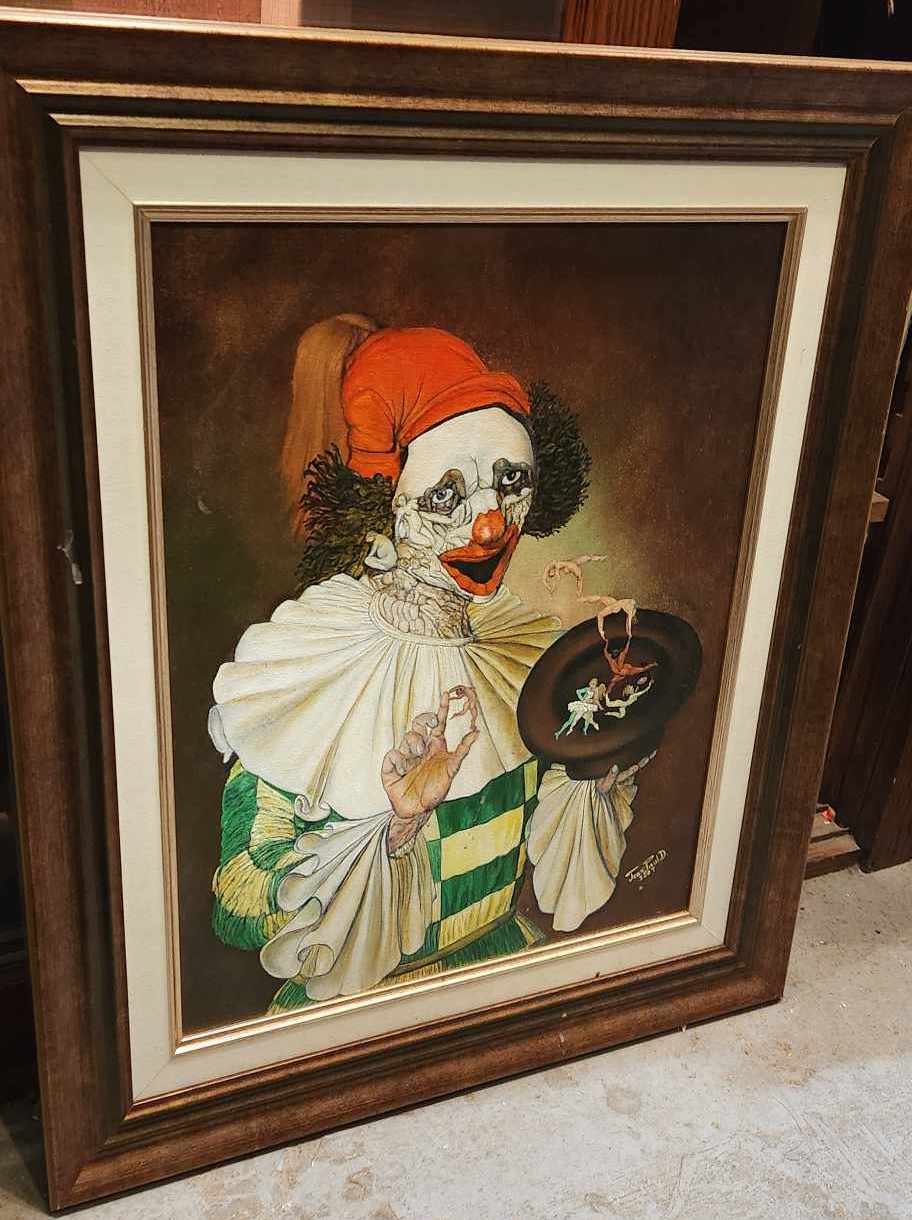 Peinture originale vintage encadrée