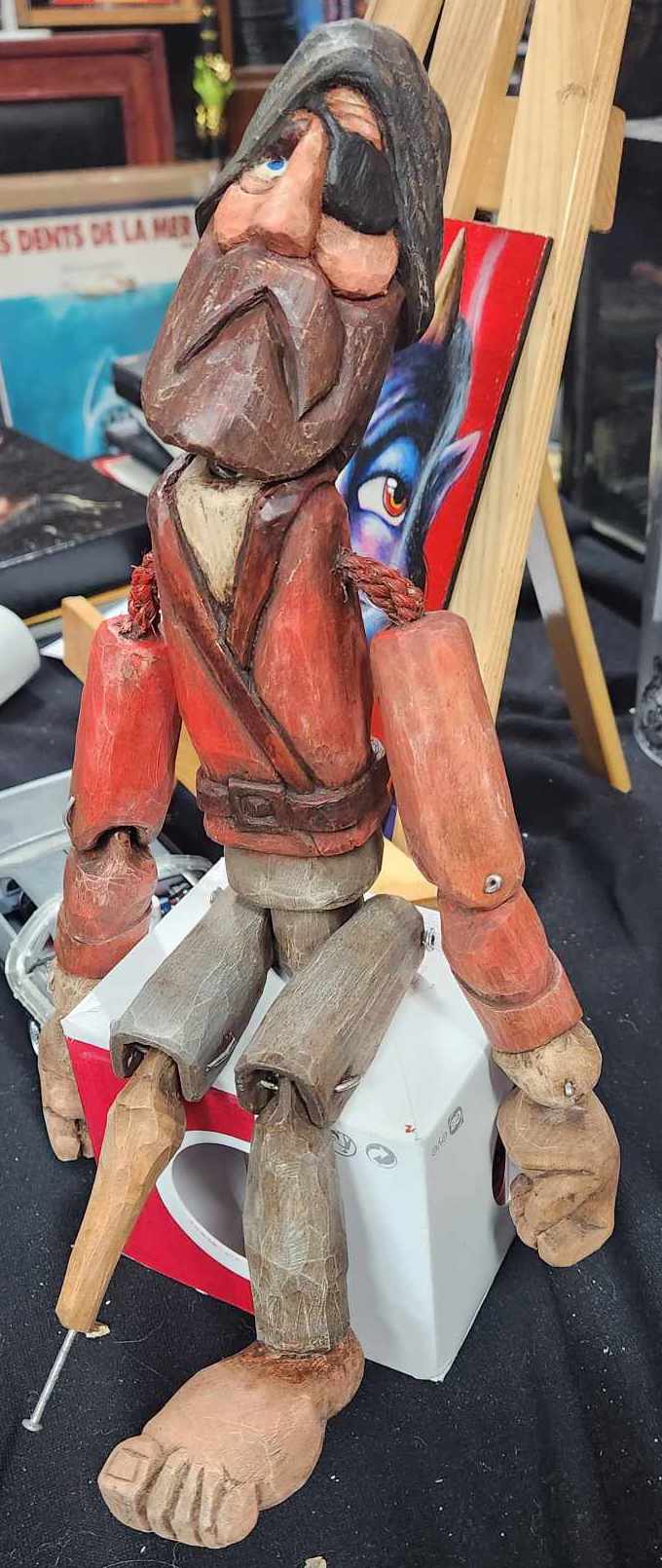 Marionnette/figurine pirate en bois