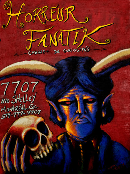 Peinture originale 12X16 par David Therrien - promo Horreur Fanatik