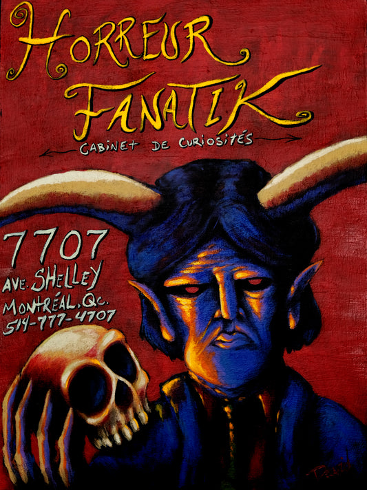 Peinture originale 12X16 par David Therrien - promo Horreur Fanatik