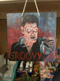 Peinture accroche-porte "Groovy" par l'artiste Ann-Aumalie.