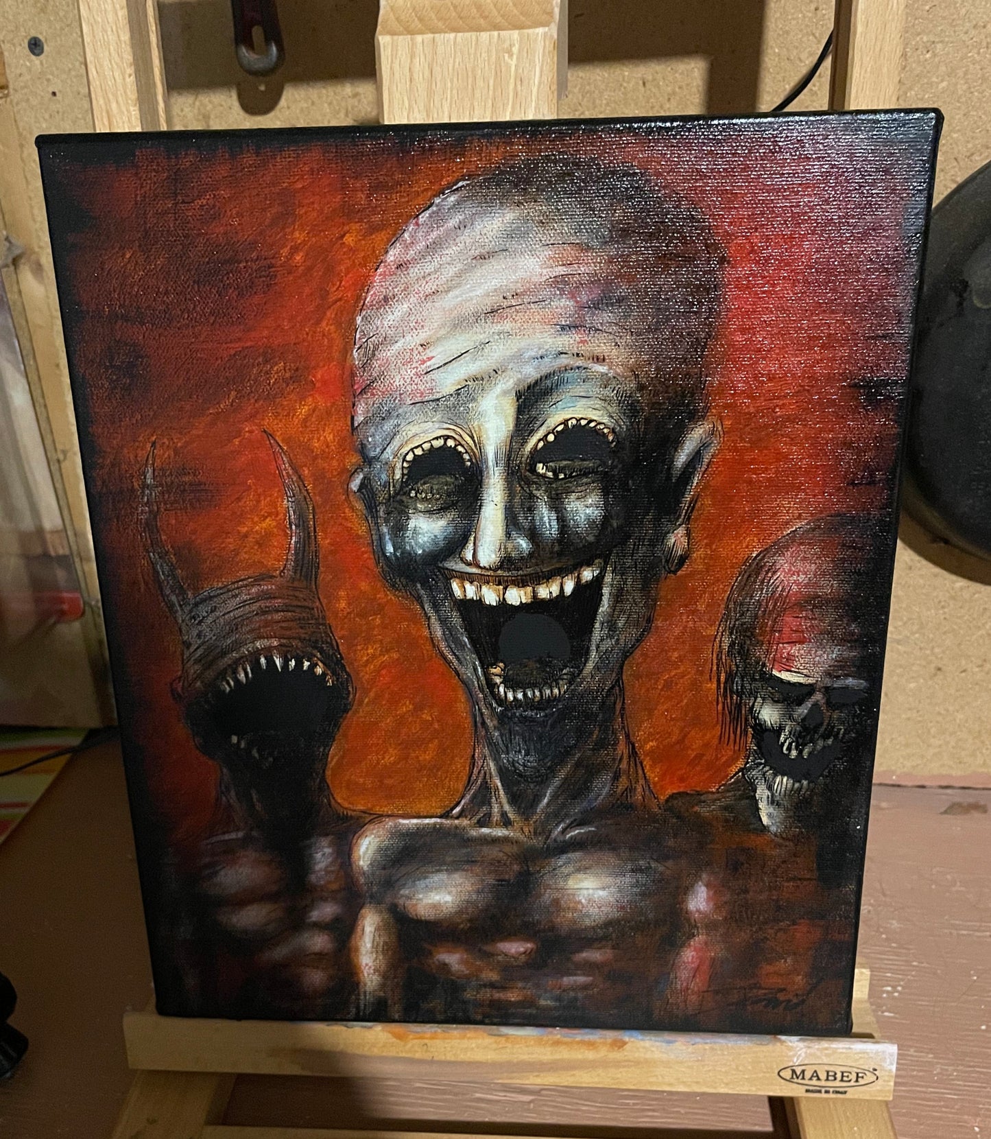 Peinture originale "3 Mangeurs d'âmes" par David Therrien
