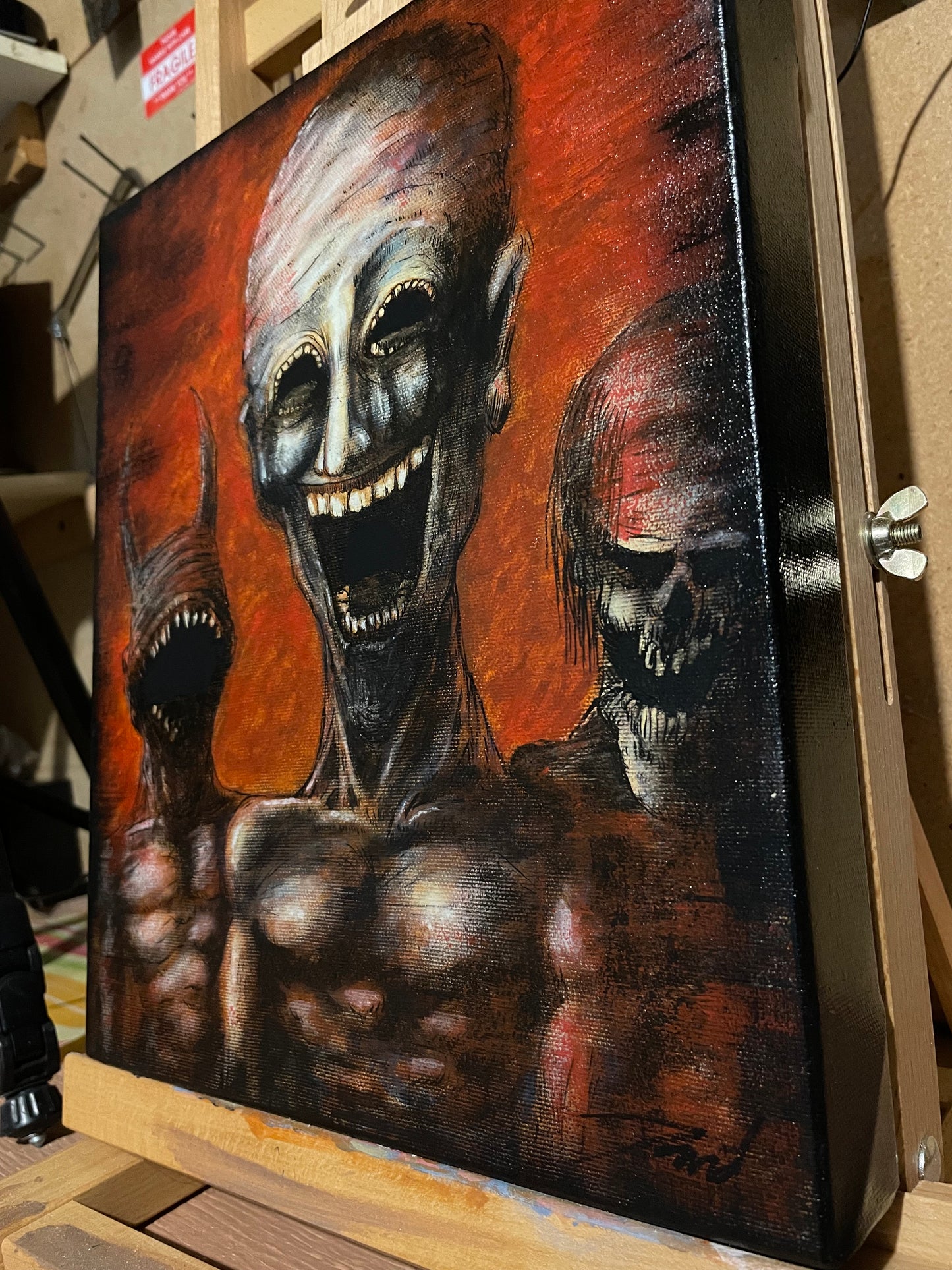 Peinture originale "3 Mangeurs d'âmes" par David Therrien