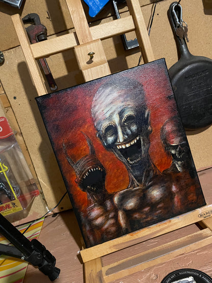 Peinture originale "3 Mangeurs d'âmes" par David Therrien