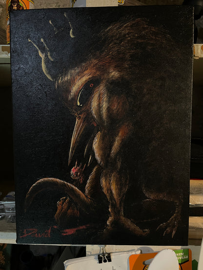 Peinture originale "Prince des Ténèbres à la Bosch" par David Therrien