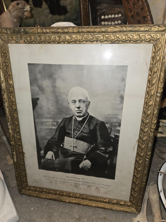 Photo antique encadrée de l'évêque de Saint-Hyacinthe