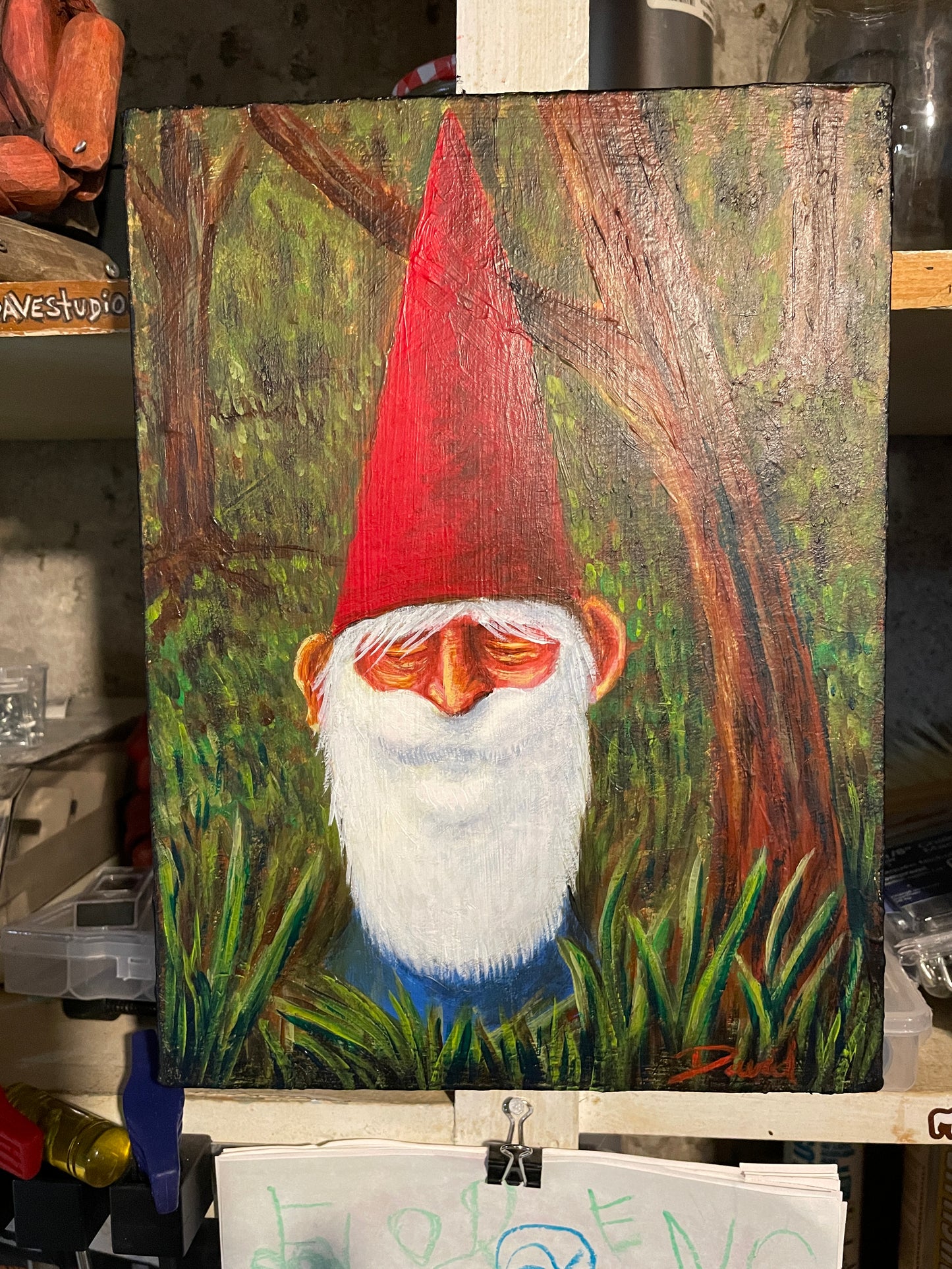 Peinture originale "Le gnome" par David Therrien.