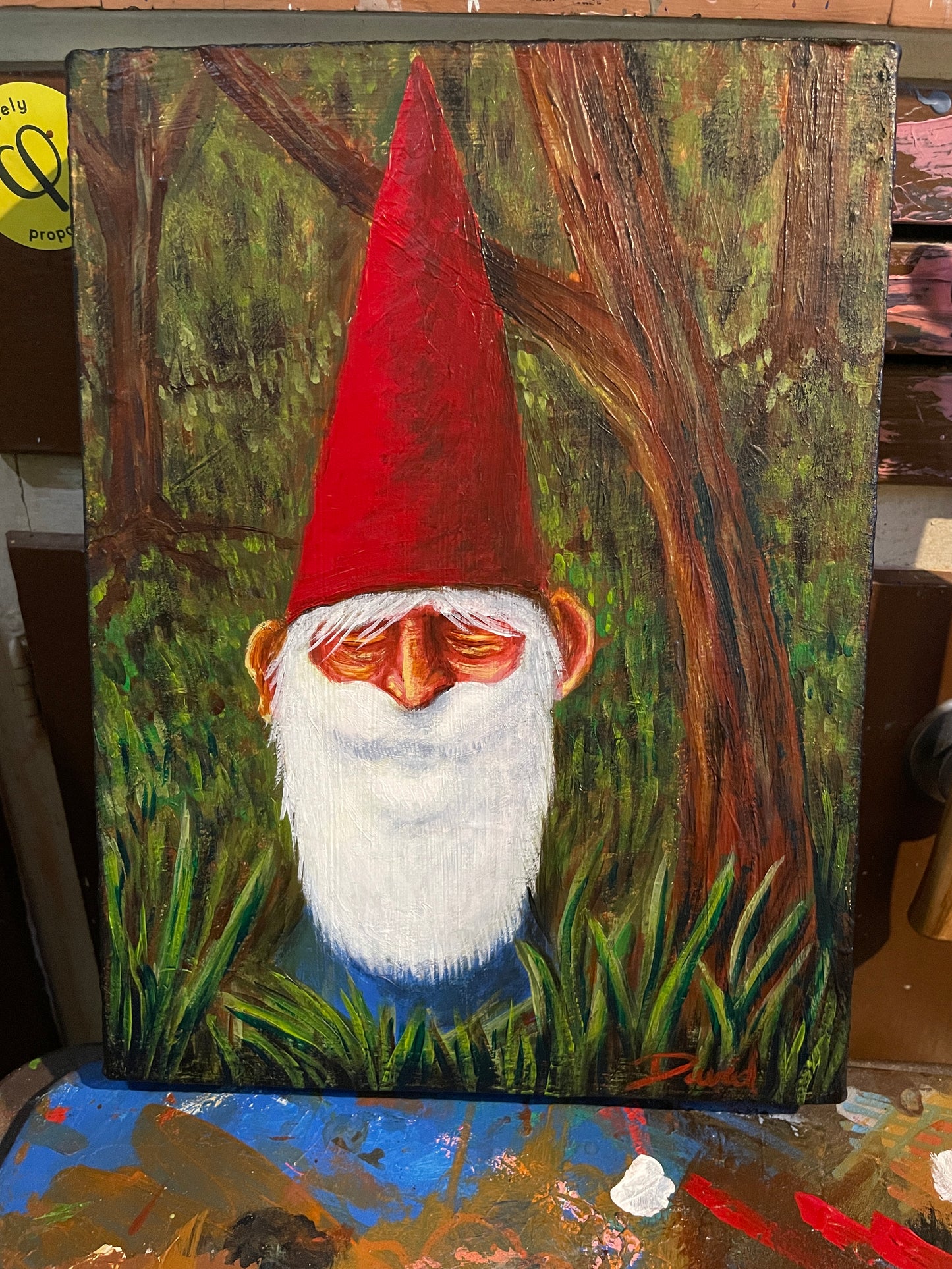 Peinture originale "Le gnome" par David Therrien.