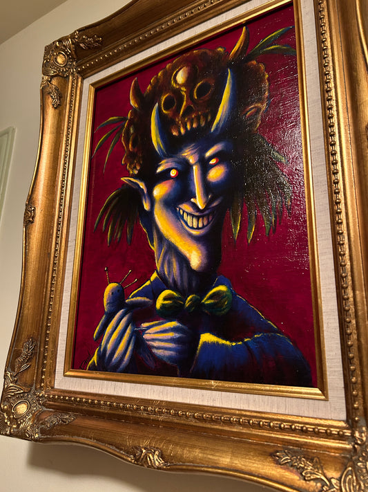 Peinture originale "Le démon qui essaie le voodoo" par David Therrien