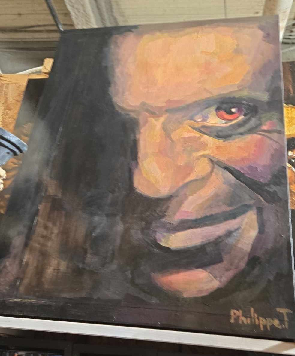 Peinture grand format de Hannibal Lecter par Philippe T.