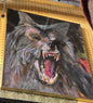 Grande peinture "Werewolf" par l'artiste Philippe T.