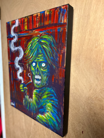 Peinture originale "Zombie de bibliothèque" par David Therrien