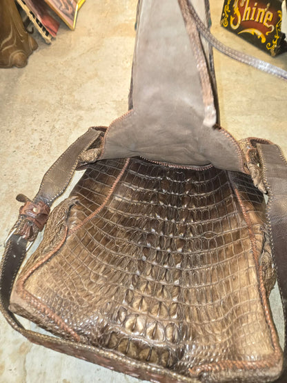 Sacoche vintage crocodile.