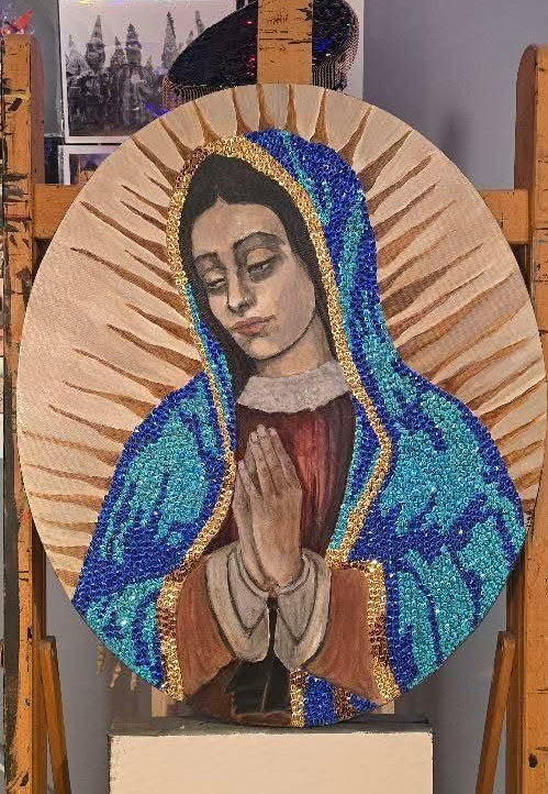 Peinture originale "Virgen du Guadalupe" par l'artiste Vicky Hébert