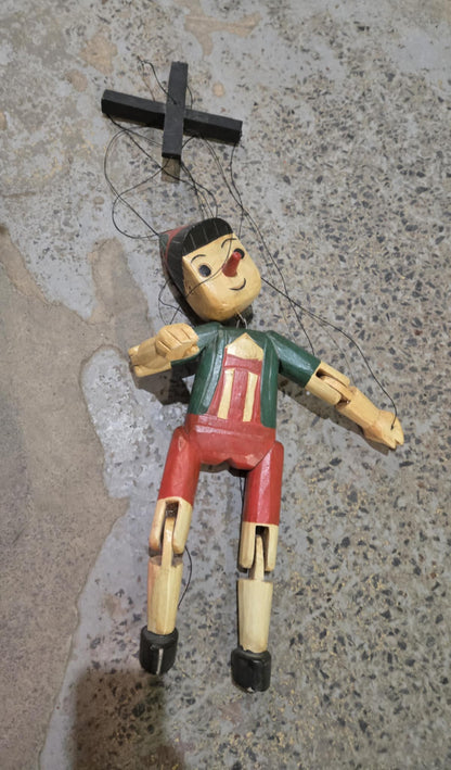Marionnette vintage en bois Pinocchio