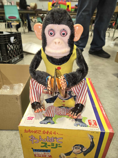 Vintage super rare "Musical Jolly Chimp" japonais avec boite d'origine